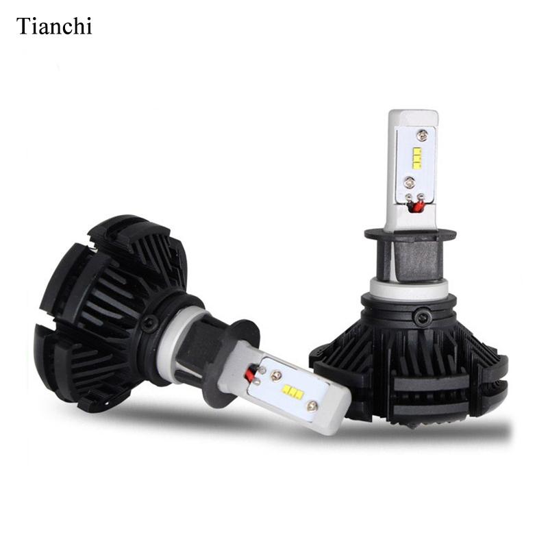 

Car Headlights Wholesale X3 Led Headlight Bulbs Fanless 9005 H4 H7 Kits With DIY Three Colors