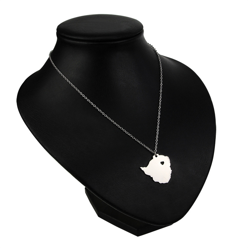 

Europe And The United States Stainless Steel Zimbabwe Map Pendant Necklace
