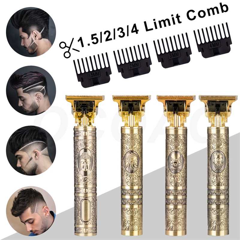 

Hair Cutting Machine Clipper Professional Barbershop Rechargeable Trimmer For Men Electric Beard Shaver 0MM Vintage T9 220112