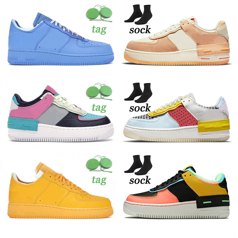 

Mens 1 Running Shoes Skateboarding MCA Leather White Sapphire Barely Pink Glaze Mystic Navyge Patchwork Kindness Day Womens Sneakers Mens Flyine Trainers, D8 36-40 white glacier blue