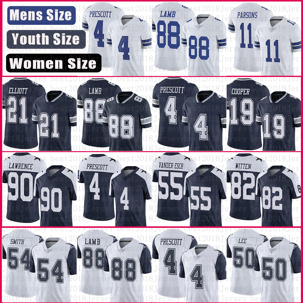 

Dak Prescott 88 CeeDee Lamb Football Jersey Micah Parsons Ezekiel Elliott Amari Cooper Tony Dorsett Leighton Vander Esch Jaylon Smith Trevon Diggs Michael Irvin, 2021 youth size s-xl(niuzai)