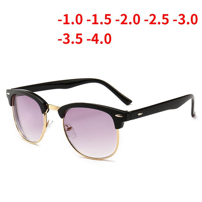 

Fashion Sunglasses Frames Finished Myopia Glasses Women Men Retro Half Frame Student Short Sighted Diopter -1.0 -1.5 -2.0 -2.5 -3.0 --3.5 -4, Black
