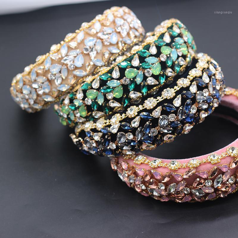 

Hair Clips & Barrettes Beautiful And Exaggerated Rhinestone Headband Luxury Colorful Geometric Retro Personality 545, Golden;silver