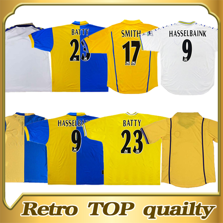 

2000 2001 Retro Soccer Jersey LEEDS HASSELBAINK 77 78 96 97 98 99 SMITH KEWELL HOPKIN 01 02 United Classic ancient Football shir, Black;yellow