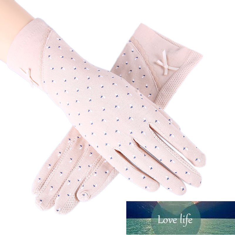 

Women's Mid-long Style Driving Sunscreen Gloves Summer Slip-proof Touch Screen Breathable Cotton Gloves