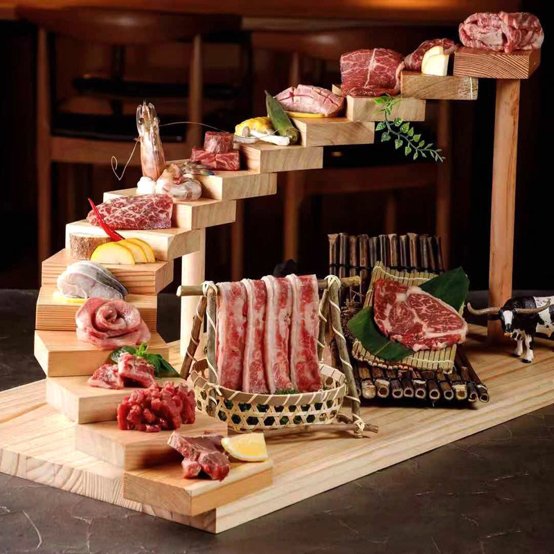 

Solid wood function. Rotating sushi plate. Hotel supplies. Snack rack. Art dishes. 210318