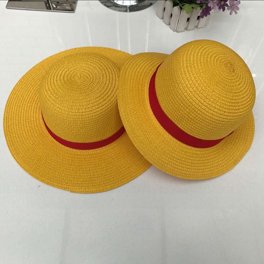 

cartoon hat yellow straw children's paper sunshade