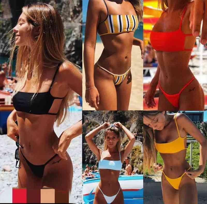 

set women womens swimwear push up padded brazilian beachwear biquini bathing suit, White;black