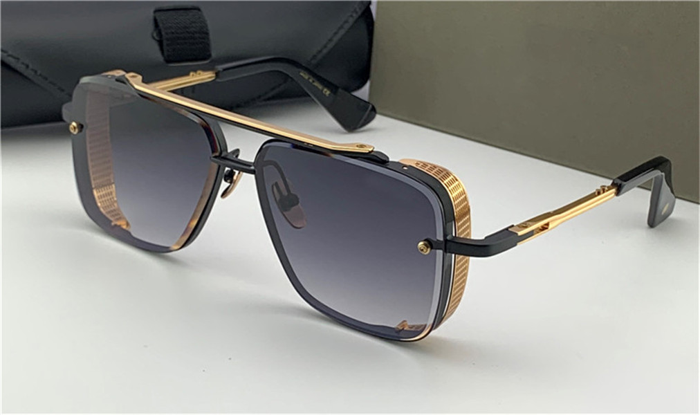 

WWomens Fashion sunglasses limited edition SIX men design K gold retro square frame crystal cutting lens with grid detachable