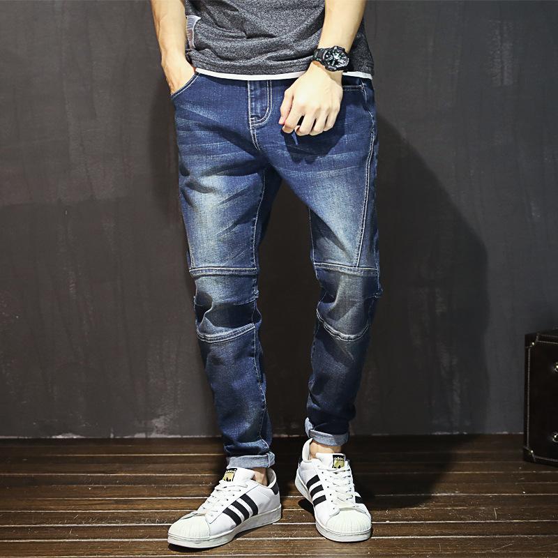 

Men's Jeans Large Size Men Loose Joggers Streetwear Harem Cargo Pants Ankle-Length Denim Trousers Vaqueros Pantalones Homme E561Men's, Blue