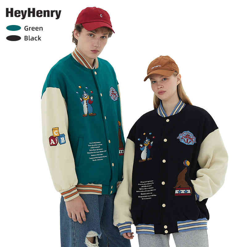 

henry plush stitched embroidery national loose casual couple baseball et men's and women's fashion, Black;brown