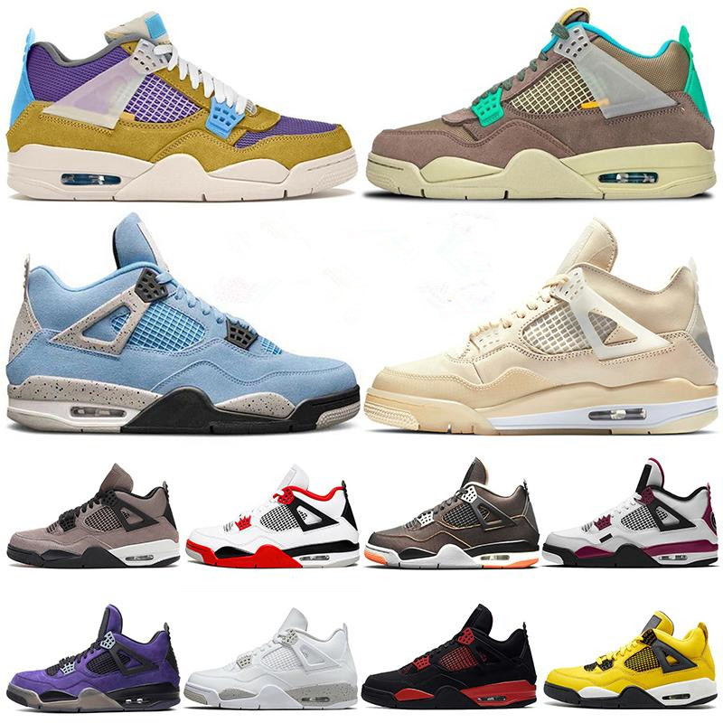 

Jumpman 4 4s Mens Basketball Shoes Sail Black Cat Guava Ice Oreo University Blue Fire Red UNC Sport Blue True Varsity Royal Cool Grey Men Sports Women Sneakers, Green glow