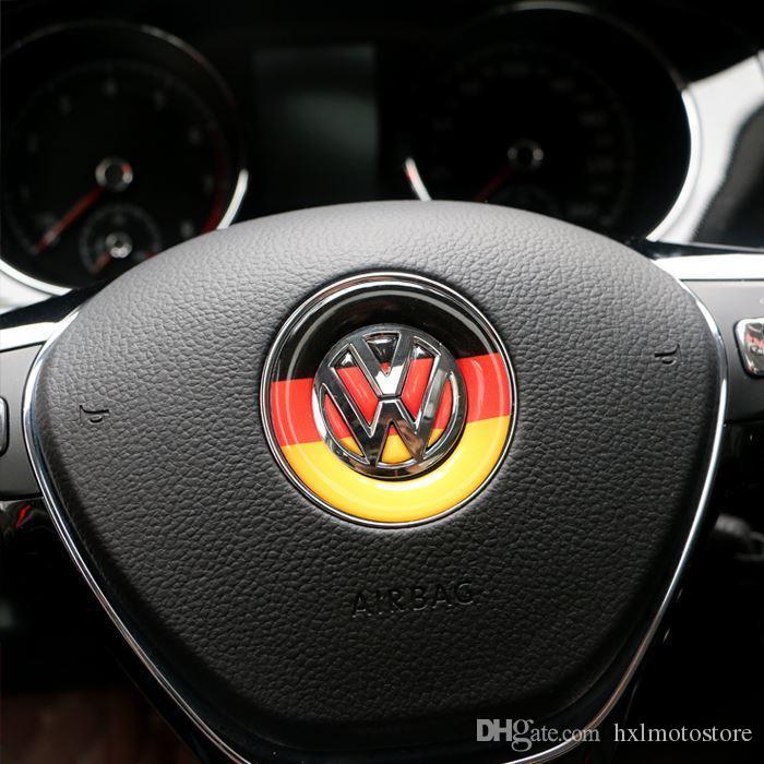 

Car Styling Steering wheel Emblem Sticker For Volkswagen Polo Tiguan Touran Passat B5 B6 B7 Golf 4 5 6 7 Jetta MK5 MK6