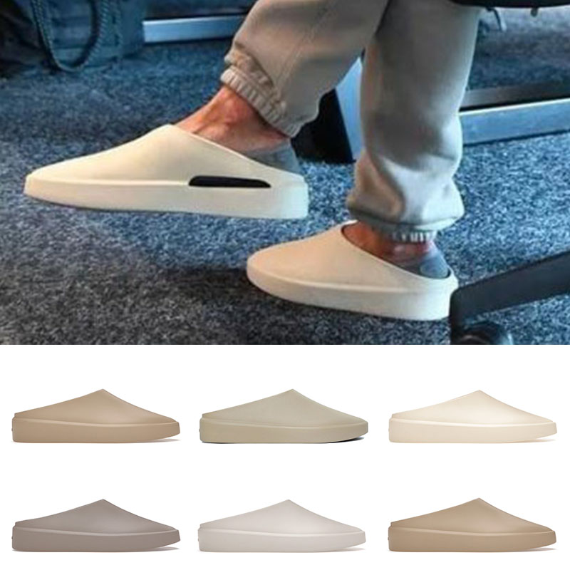 

2022 Arrival Fear Of God The California Slip-on Slipper for Mens Women Almond Cement Cream Oat Concrete Luxurys Designer FOG Outdoor Sandals 36-46, Almond 36-46