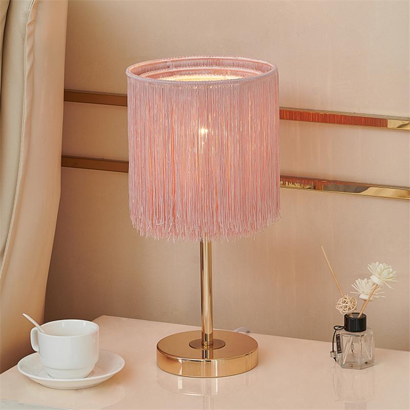 

Table Lamps Modern Bedroom Tassel Pink Lamp Living Room Bedside Dressing Art Deco Lights El Luxury Furnitures