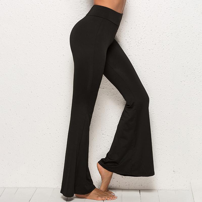 

Women's Pants & Capris Women Fashion Trousers Solid Elasticity Leggings Bell-bottoms High Waisted Cargo Pantalon Femme, Black;white
