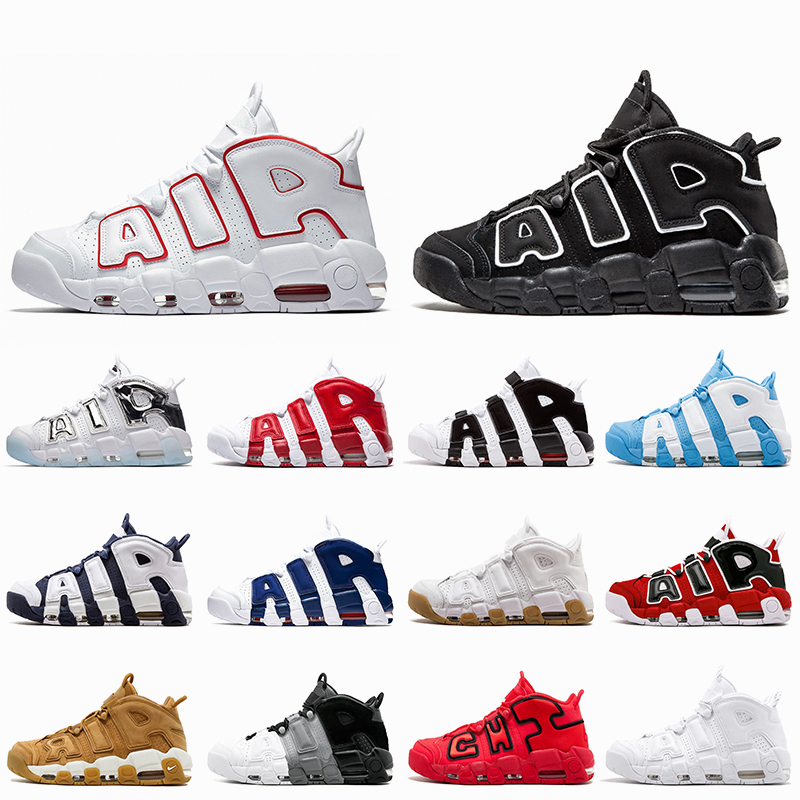 

Air More Uptempo Scottie Pippen Mens Basketball Shoes Womens Trainers Top Quality Sup remes Suptempo White Black Red Wheat Chrome Pinstripe Sneakers Size 36-47, A25 36-47
