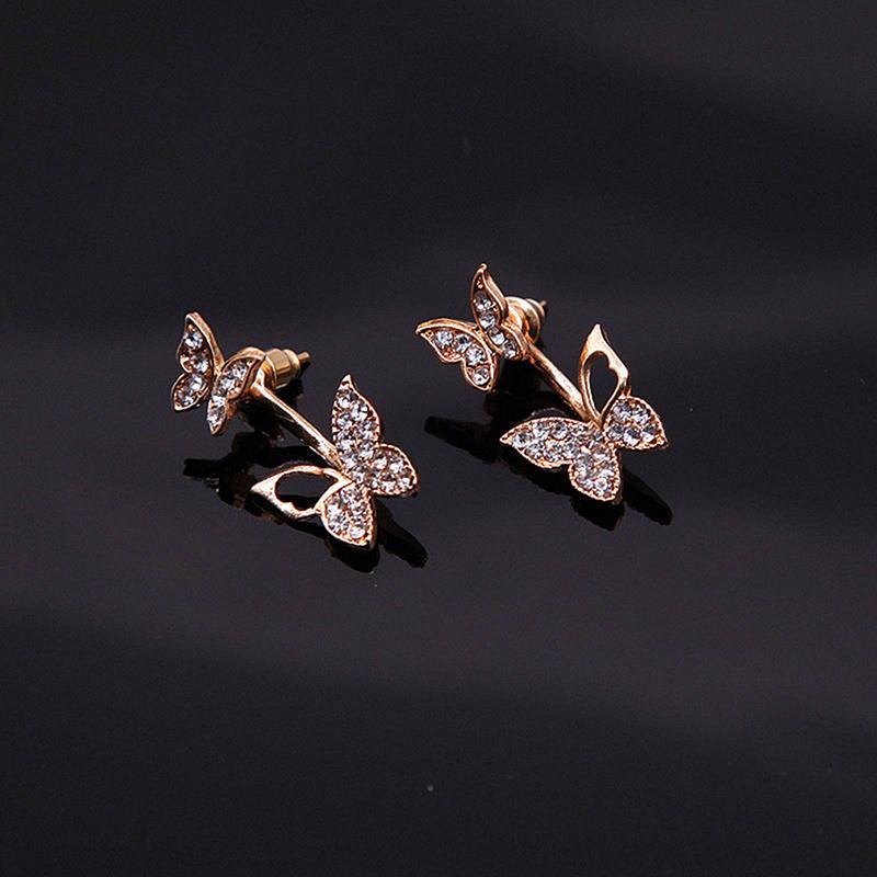 

Stud Manufacturers Selling Butterfly Shaped Earrings Two Wear Fashion Temperament Korean Fine Jewelry For Women