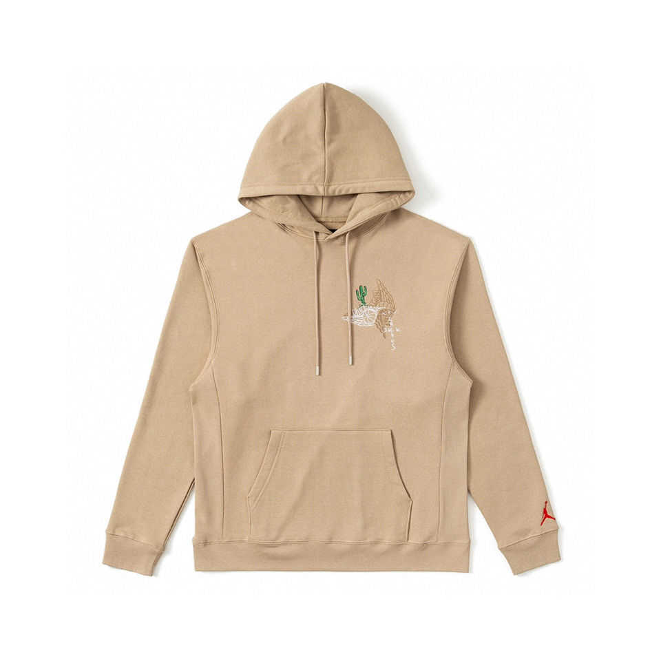 

Tested Travis Scott x aj6 Jumpman embroidered TS co branded cactus print Hoodie, Black