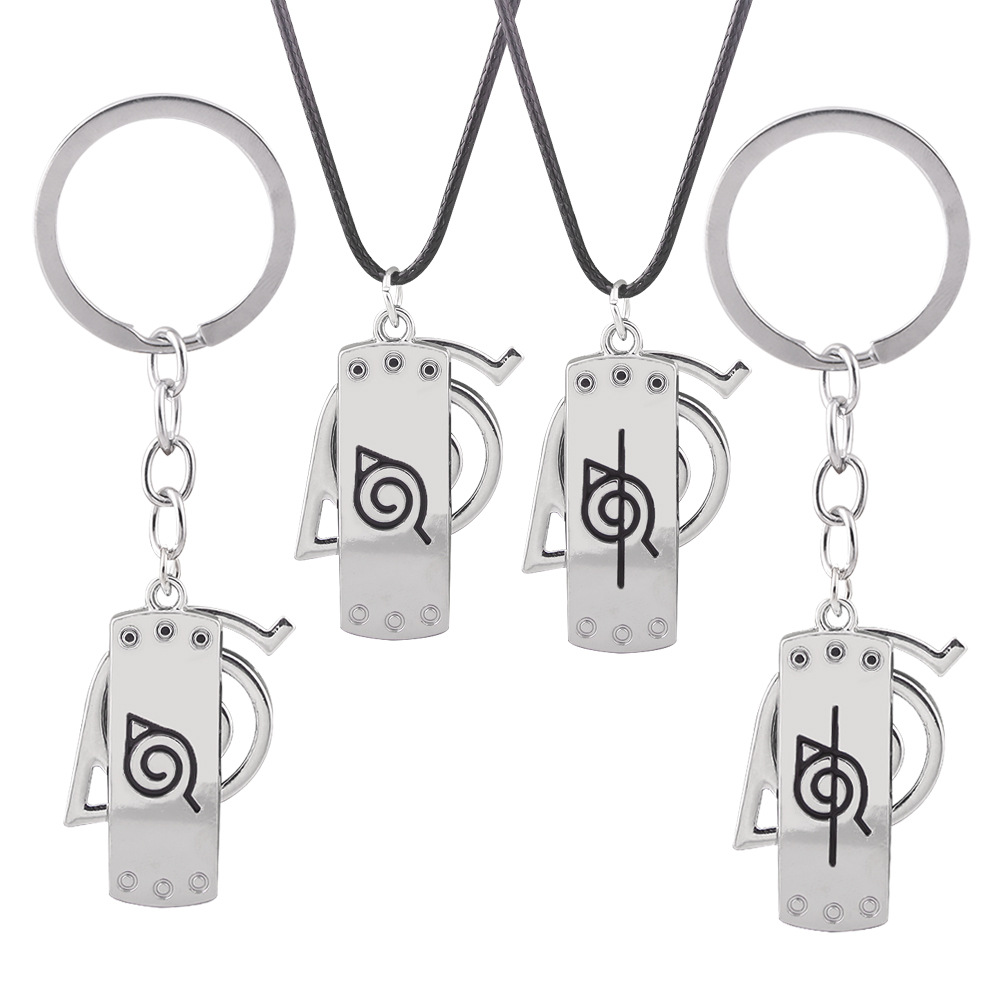 

Shippuden Uzumaki Hatake Kakashi Konohagakurenosato Headband Totem Symbol Logo Alloy Keychain Keyring Key Chain Pendant Necklace