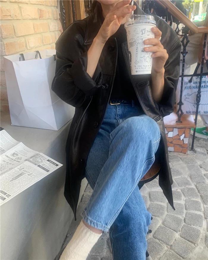 

Women's Leather & Faux 6 Days 2021 Autumn And Winter South Korea East Gate Thebarnet Medium Length 100 Sheepskin Fur Coat Women, Black