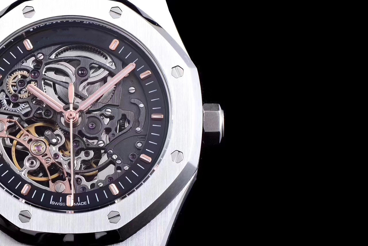 

Men's mechanical hollow out wristwatch 41mm case 316 Xin steel sapphire scratch resistant glass fashion classic, Box