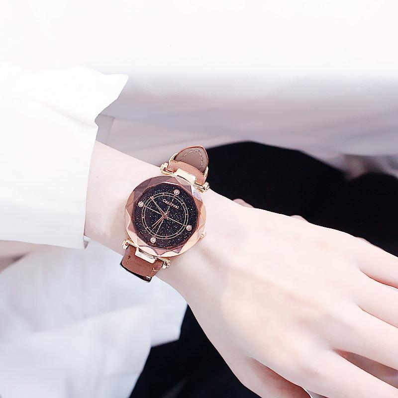 

Wristwatches CandyCat Fashion Women's Watches Leather Women Quartz Wrist Watch Womens Top Ladies Relogio Feminino, Black