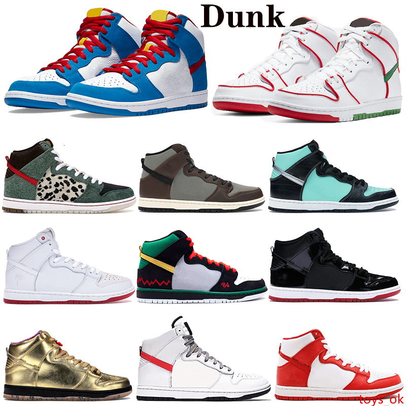 

New Arrive Mid high dunk Shoes Premium Doraemon Baroque Brown SB Mens Women Diamond Space Jam skateboard Sports Sneakers