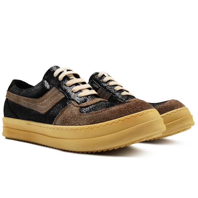 

Handmade street rock retro flat trainer real leather punk boots hip hop street trainer sneakers Boot