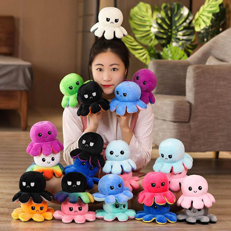 

Hot-selling flip-flop Octopus Flip Doll double-sided octopus doll small plush Toy face-changing Gift Doll Day party supplies