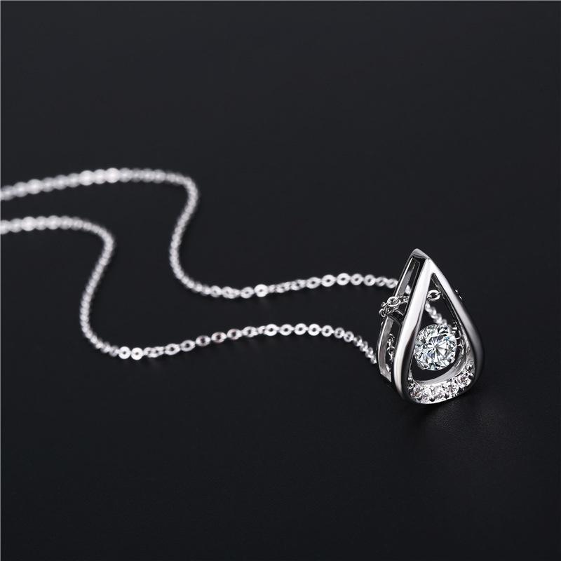 

Pendant Necklaces Jewellery Heart Stainless Steel Jewelry Simple Drop Zircon Clavicle Choker Bridal Wedding For Women