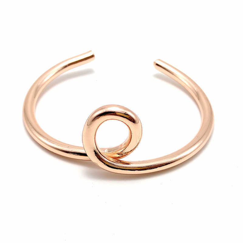 

Chenfan Minimalism Stainless Steel Jewelry Simple C-shaped Bracelets 2019 Womens Bracelets for Woman Love Bangles of Woman Q0719