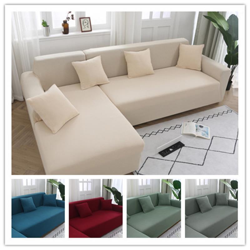 

Chair Covers Denisroom Solid Color Elastic Sofa Cover For Living Room Universal Stretch Sectional Corner Couch Slipcovers DS51#