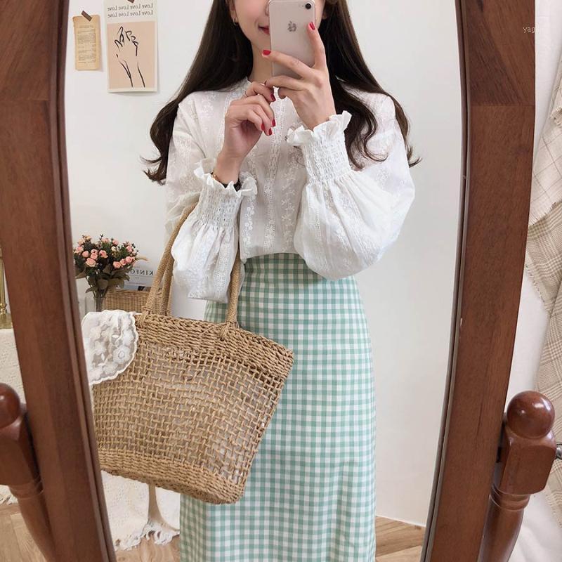 

Women' Blouses & Shirts Spring Vintage Cotton Shirt Female Oversize Womens Long Sleeve Girls Blouse Summer Plus Size Women