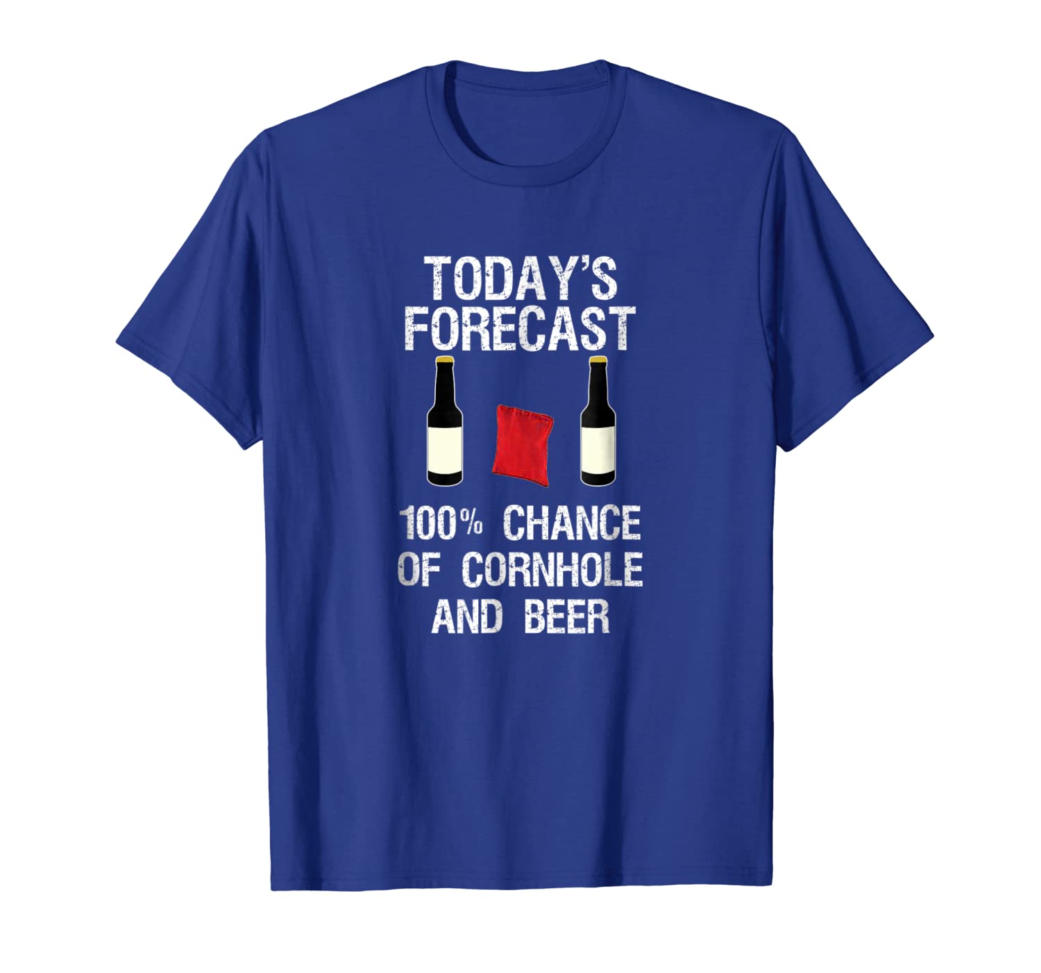 

cornhole and beer funny today's forecast t-shirt, White;black