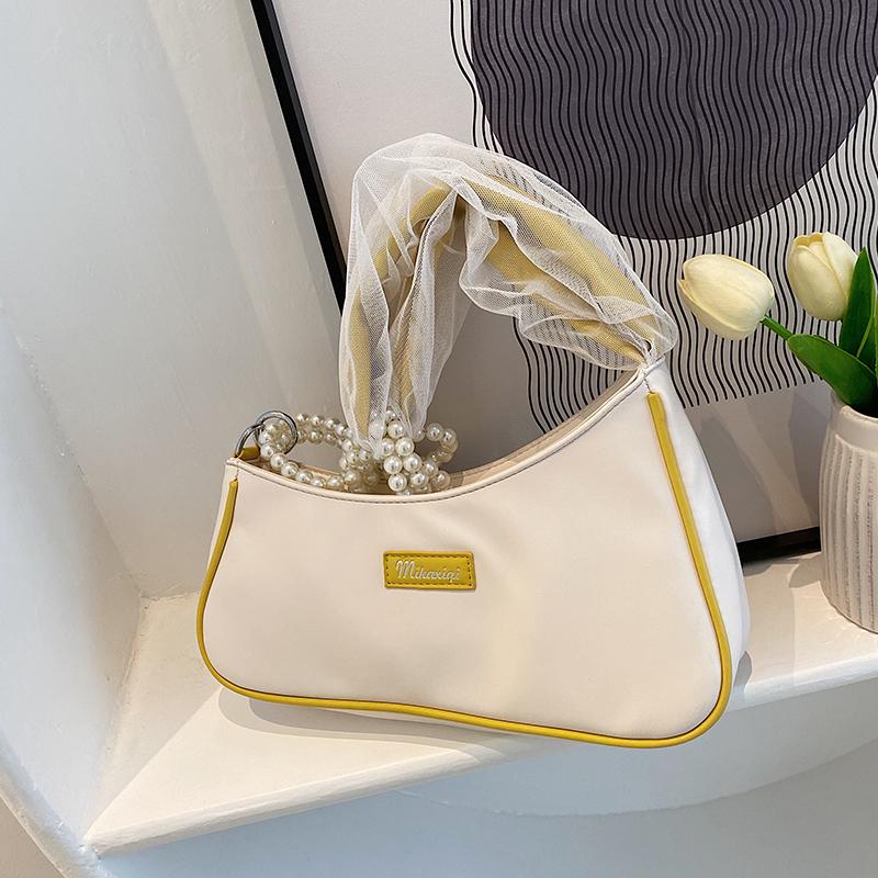 

Evening Bags Mini PU Leather Underarm For Women 2021 Pearl Design Fashion Shoulder Bag Ladies Luxury Lipstick Handbags And Purse