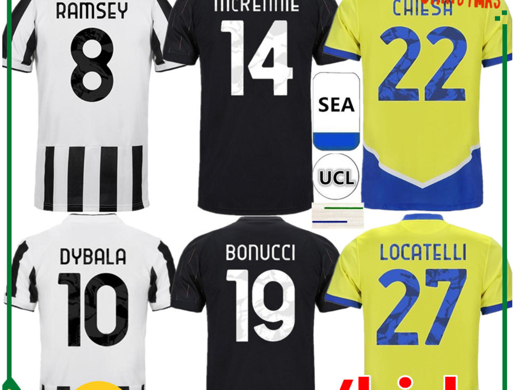 

21 22 soccer jersey 2021 2022 DYBALA MORATA CHIESA McKENNIE home away football Kids kit shirt + Men, Gray