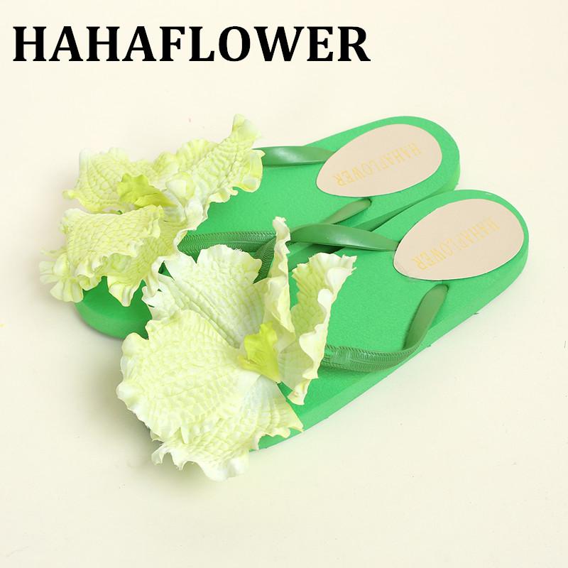 

Slippers HAHAFLOWER House Fashion Summer Women High Quality Soft Orchid Ladies Home Shoes Beach Filp Flop Big Size, Black