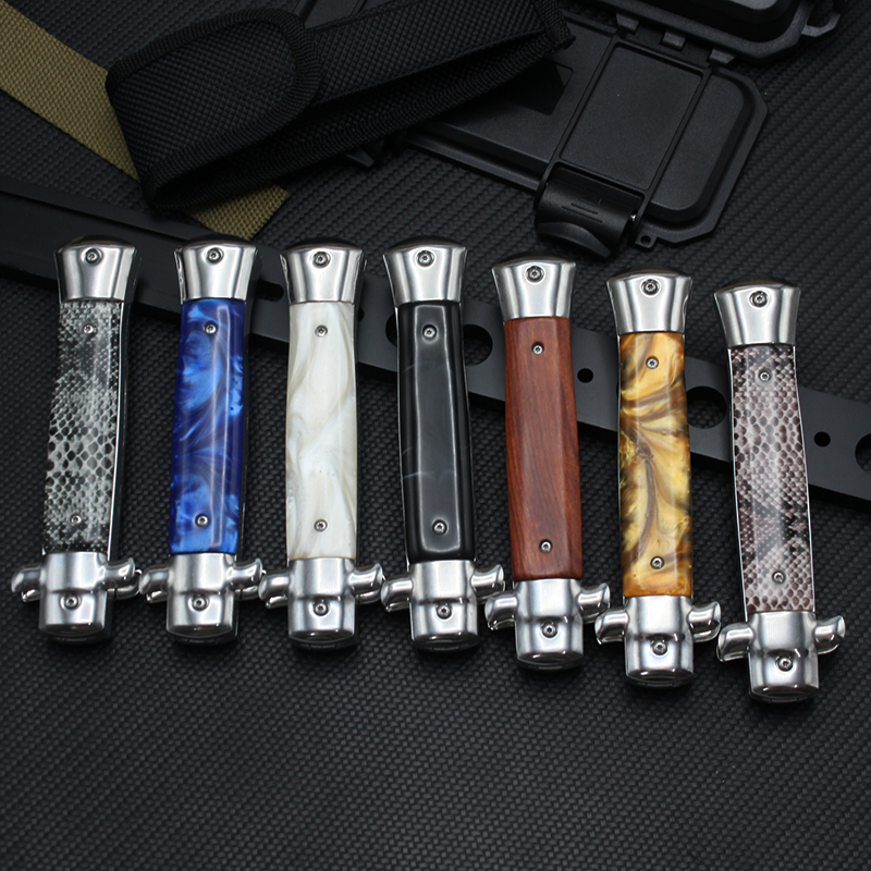 

High-end 9 inch Italian style auto knife 440 steel EDC Outdoor Fishing Pocket Knives Household Express Open Box Tool Knife