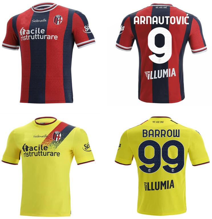 

2021 2022 Bologna Soccer Jerseys ARNAUTOVIc Barrow Orsolini Camisetas 21 22 Dominguez Sansone home away Soriano Tomiyasu GHIFJELM, Home+patch