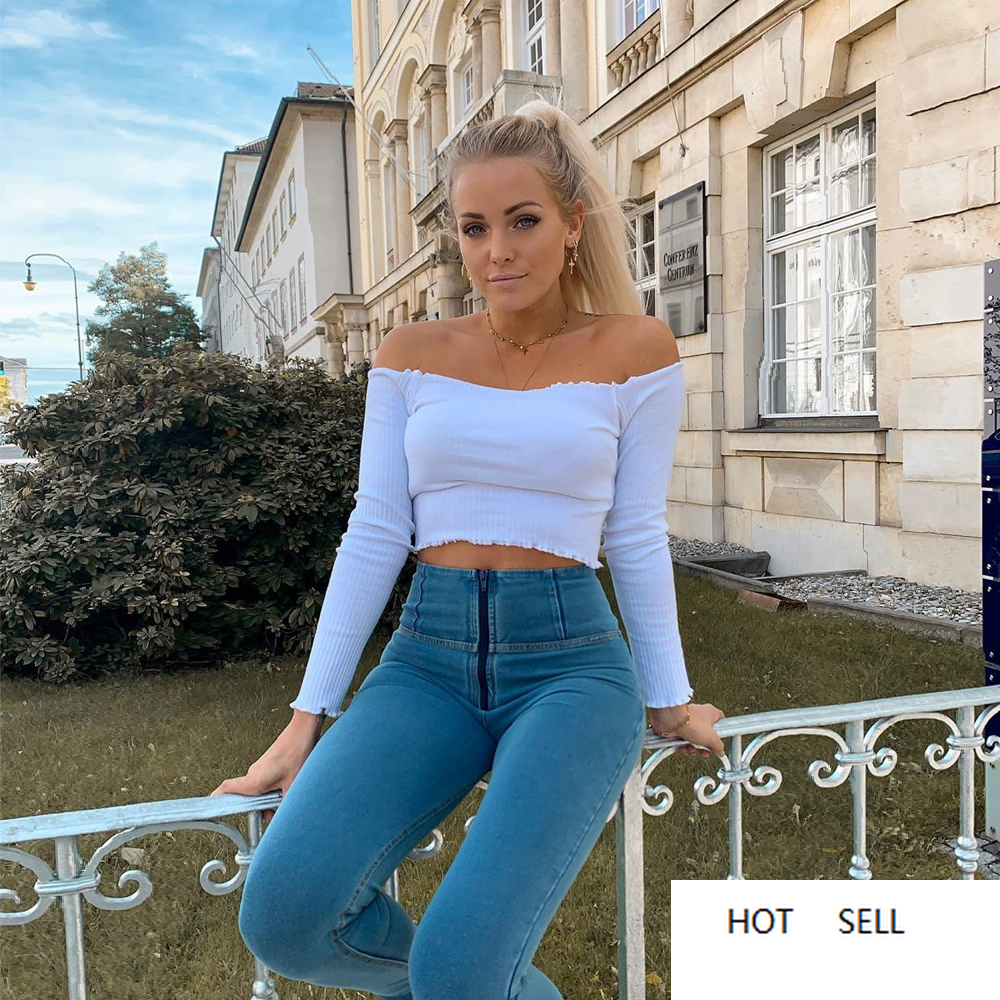 

Melody Wear Skinny Jeans New Look Stretch Blue Jeans Elastic Waist Streetwear Women Triumph Body Shapewear Female Trousers, 30hwdlbluej