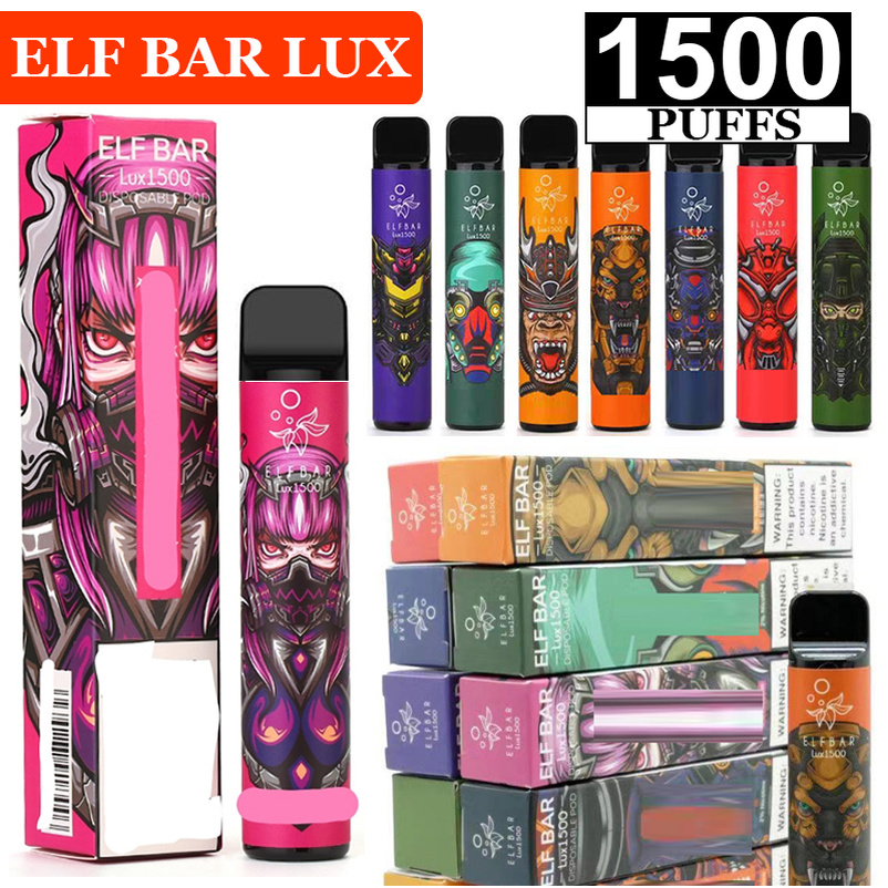 

Elf Bar Lux 1500 Puffs Disposable Vape E Cigarettes 850mAh Battery 4.5ml Prefilled Cartridges Pen Vaporizers Pods Electronic Cigarette ecigs 15 Colors