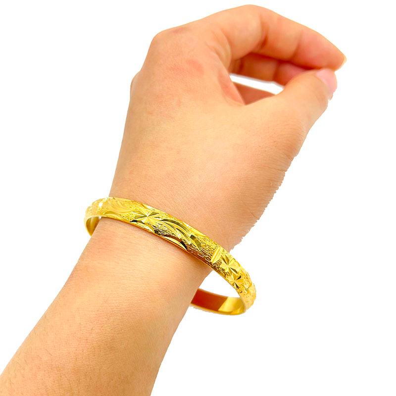 

Bangle 1Pcs/Lot Dubai Gold Color Bangles For Women Men Ethiopian African Bracelets Jewelry Saudi Arabic Wedding Bride Gift
