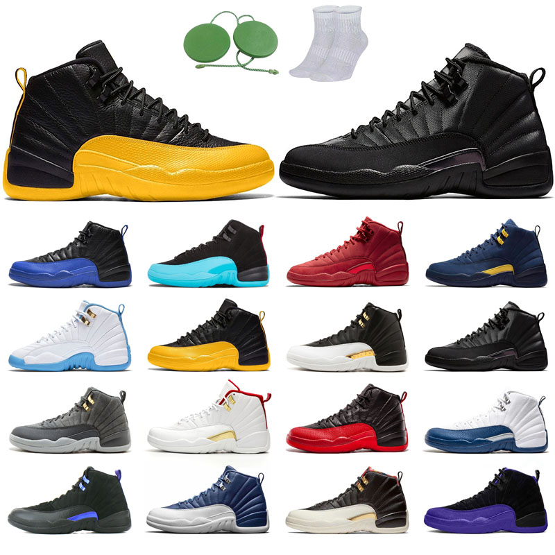 

12s man basketball shoes winterized wings University Gold Blue the master taxi Sports flu game o-black Michigan gym red gamma french FIBA Dark grey concord CNY stone, Black purple