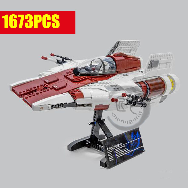 

New 1673PCS Star Space Wars UCS RZ-1 Block A-wing Fighter Interceptor Starfighter Fit 75275 Model Building Bricks Toy Kid Gift