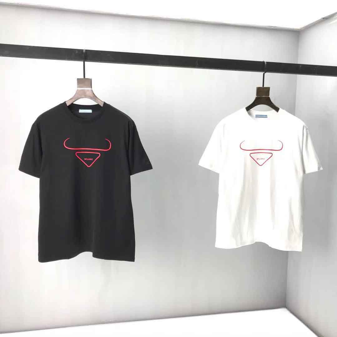 

2021ss spring and summer new high grade cotton printing short sleeve round neck panel T-Shirt Size: m-l-xl-xxl-xxxl Color: black white nx6x