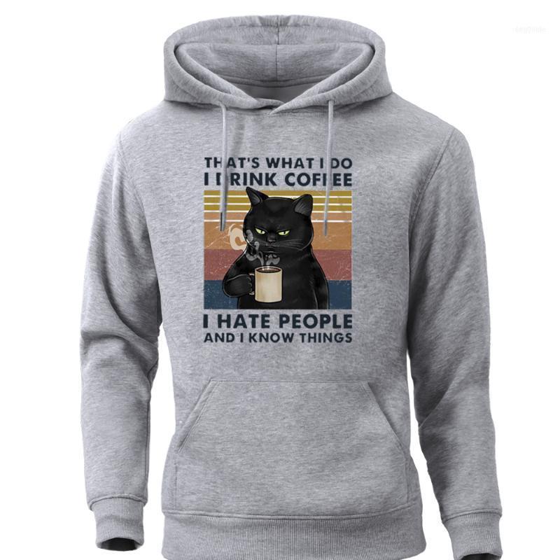 

Men' Hoodies & Sweatshirts That' What I Do Drink Coffee Hate People And Know Things Tracksuit Streetwear Crewneck Pullover, White