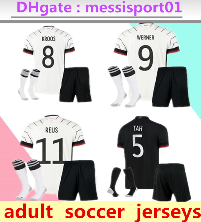 

2021 Germany soccer jersey adult kit with socks HUMMELS KROOS DRAXLER REUS MULLER GOTZE football shirts uniforms, Black;yellow