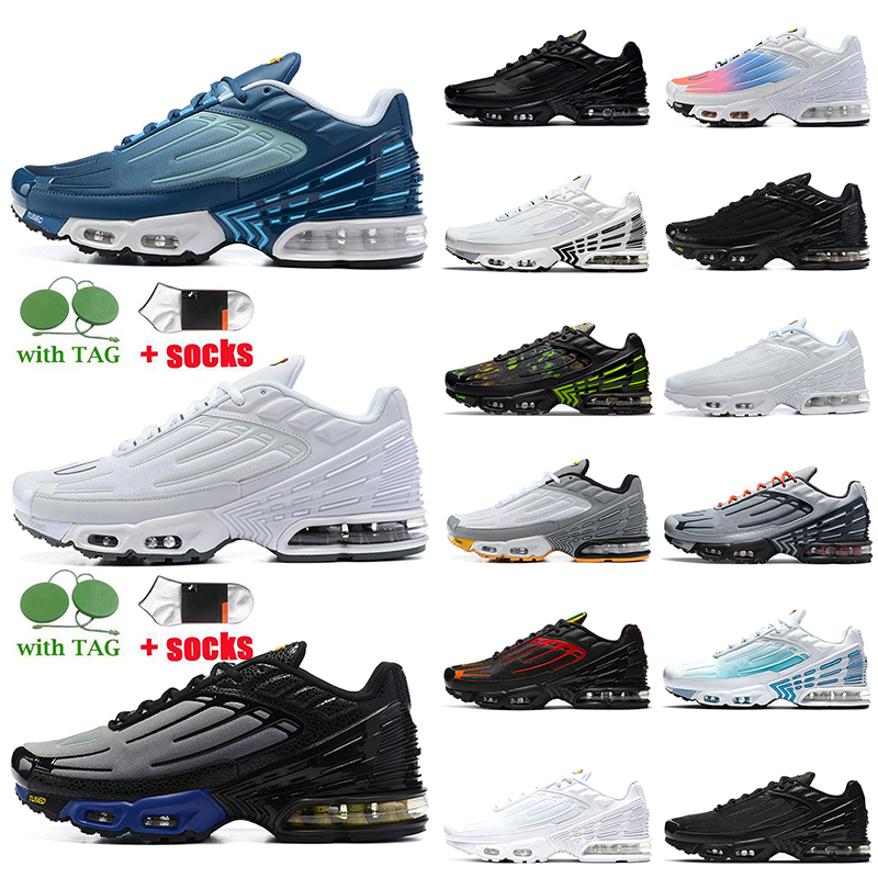

Fashion Nik Air Max Plus Tn 3 Running Shoes Tuned III Women Mens Orange Red Iridescent Leather Triple White Black Trainers Laser Blue Blud V