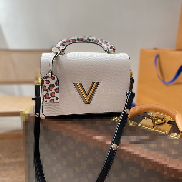 

Newset Classic Rotating Button Wave Pattern Satchel Chain Bags Water Ripple Leather Women Leopard Print Totes Crossbody Shoulder Bag Purse M